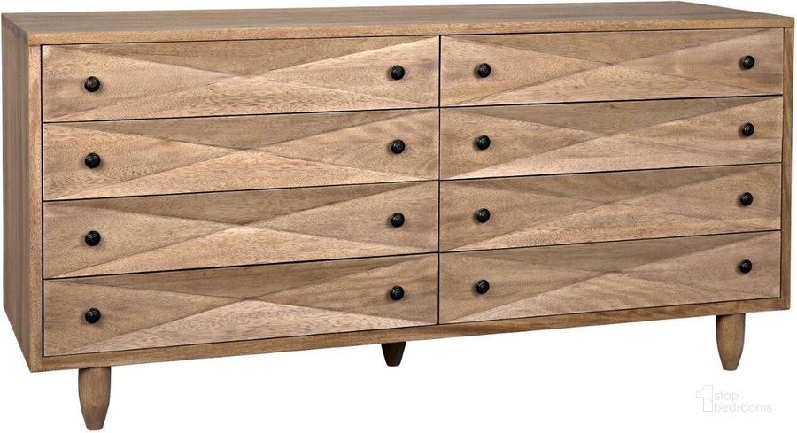 The appearance of Diamond Double Chest In Washed Walnut designed by Noir in the transitional interior design. This natural walnut piece of furniture  was selected by 1StopBedrooms from Diamond Collection to add a touch of cosiness and style into your home. Sku: GDRE180-2WAW. Product Type: Chest. Material: Wood Veneer. Image1