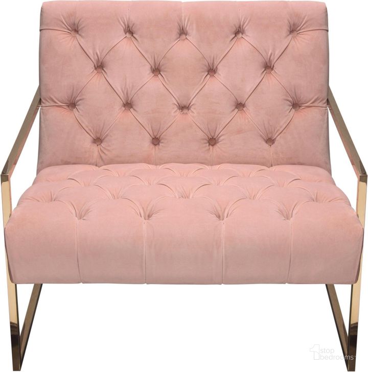 The appearance of Diamond Sofa Luxe Blush Pink Fabric Accent Chair designed by Diamond Sofa in the modern / contemporary interior design. This blush pink piece of furniture  was selected by 1StopBedrooms from Luxe Collection to add a touch of cosiness and style into your home. Sku: LUXECHPN. Material: Fabric. Product Type: Accent Chair. Image1