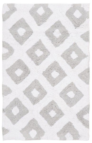 The appearance of Diamond Tufted Bath Mat Set of 2 in Grey designed by Safavieh in the modern / contemporary interior design. This grey piece of furniture  was selected by 1StopBedrooms from Diamond Collection to add a touch of cosiness and style into your home. Sku: PMB726G-2134-SET2. Product Type: Rug. Material: Cotton. Image1