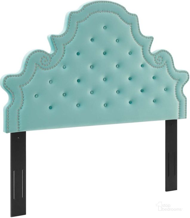 The appearance of Diana Tufted Performance Velvet King/California King Headboard In Mint designed by Modway in the  interior design. This mint piece of furniture  was selected by 1StopBedrooms from Diana Collection to add a touch of cosiness and style into your home. Sku: MOD-6418-MIN. Product Type: Headboard. Bed Size: King. Material: MDF. Image1