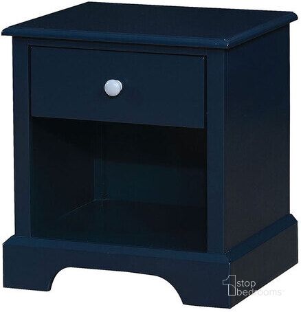 The appearance of Diane Night Stand In Blue designed by Furniture of America in the transitional interior design. This blue piece of furniture  was selected by 1StopBedrooms from Diane Collection to add a touch of cosiness and style into your home. Sku: CM7158BL-N-VN. Material: Wood. Product Type: Nightstand. Image1