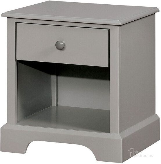 The appearance of Diane Night Stand In Gray designed by Furniture of America in the transitional interior design. This gray piece of furniture  was selected by 1StopBedrooms from Diane Collection to add a touch of cosiness and style into your home. Sku: CM7158GY-N-VN. Material: Wood. Product Type: Nightstand. Image1