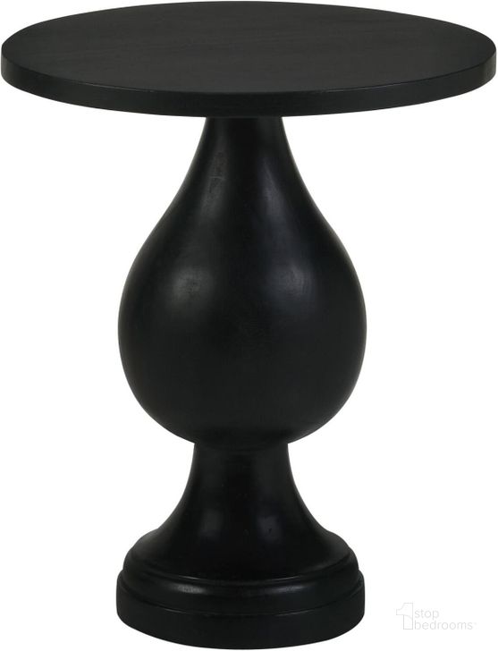 The appearance of Dianella Round Pedestal Accent Table In Black Stain designed by Coaster in the modern / contemporary interior design. This black stain piece of furniture  was selected by 1StopBedrooms from Dianella Collection to add a touch of cosiness and style into your home. Sku: 915108B1;915108B2. Material: Wood. Product Type: Accent Table. Image1