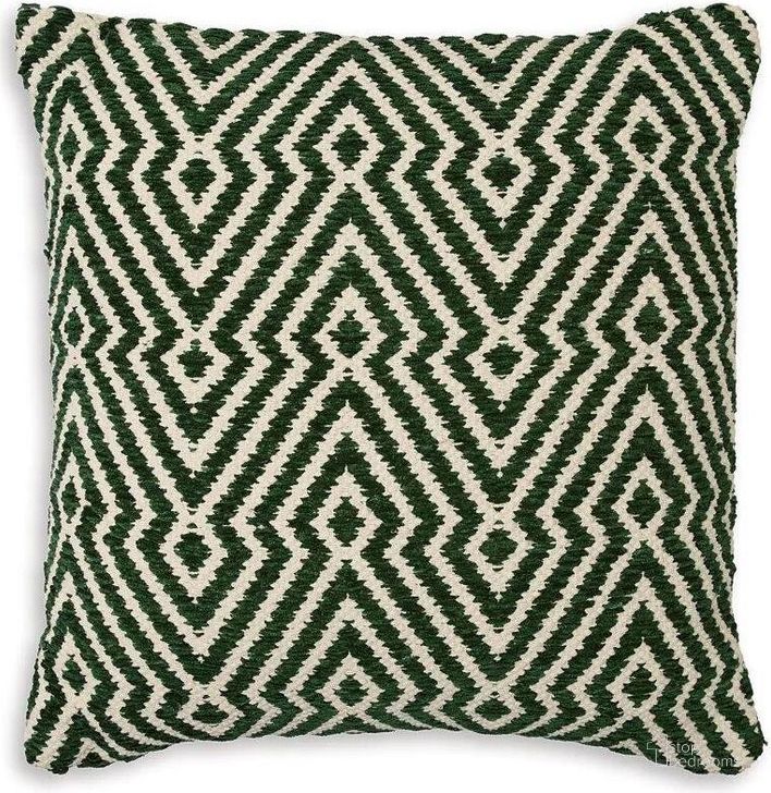 The appearance of Digover Pillow In Ivory and Green designed by Signature Design by Ashley in the transitional interior design. This ivory and green piece of furniture  was selected by 1StopBedrooms from Digover Collection to add a touch of cosiness and style into your home. Sku: A1001036P. Material: Fabric. Product Type: Pillow. Image1