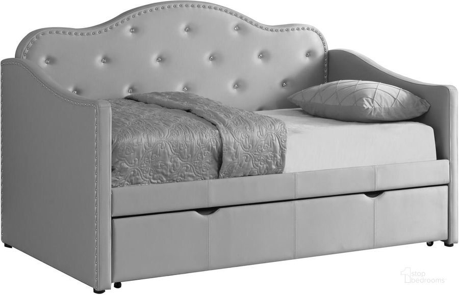 The appearance of Dillane Pearl White Upholstered Youth Daybed designed by Coaster in the modern / contemporary interior design. This gray piece of furniture  was selected by 1StopBedrooms from Dillane Collection to add a touch of cosiness and style into your home. Sku: 300629B1;300629B2. Bed Type: Daybed. Product Type: DayBed. Material: Vinyl. Image1