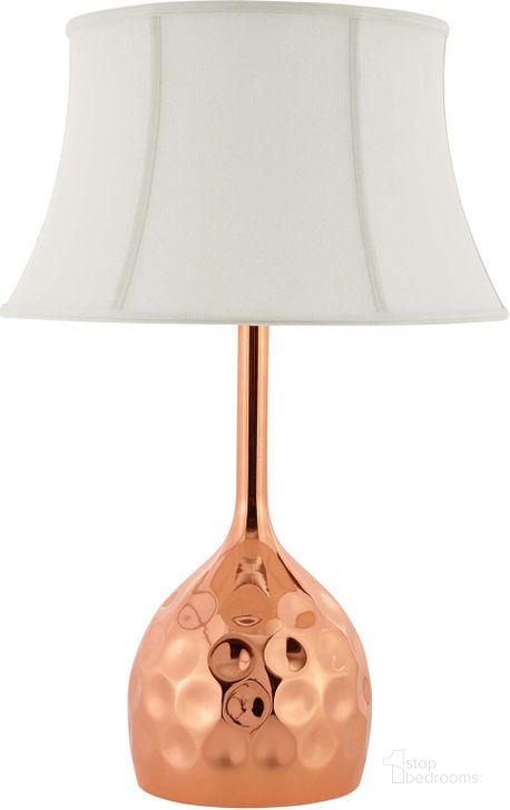 The appearance of Dimple Rose Gold Rose Gold Table Lamp designed by Modway in the modern / contemporary interior design. This rose gold piece of furniture  was selected by 1StopBedrooms from Dimple Collection to add a touch of cosiness and style into your home. Sku: EEI-3081. Material: Steel. Product Type: Table Lamp. Image1