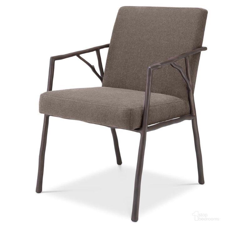 The appearance of Dining Chair Antico Medium Bronze Finish Abrasia designed by Eichholtz in the modern / contemporary interior design. This bronze piece of furniture  was selected by 1StopBedrooms from Antico Collection to add a touch of cosiness and style into your home. Sku: A114997. Product Type: Dining Chair. Image1