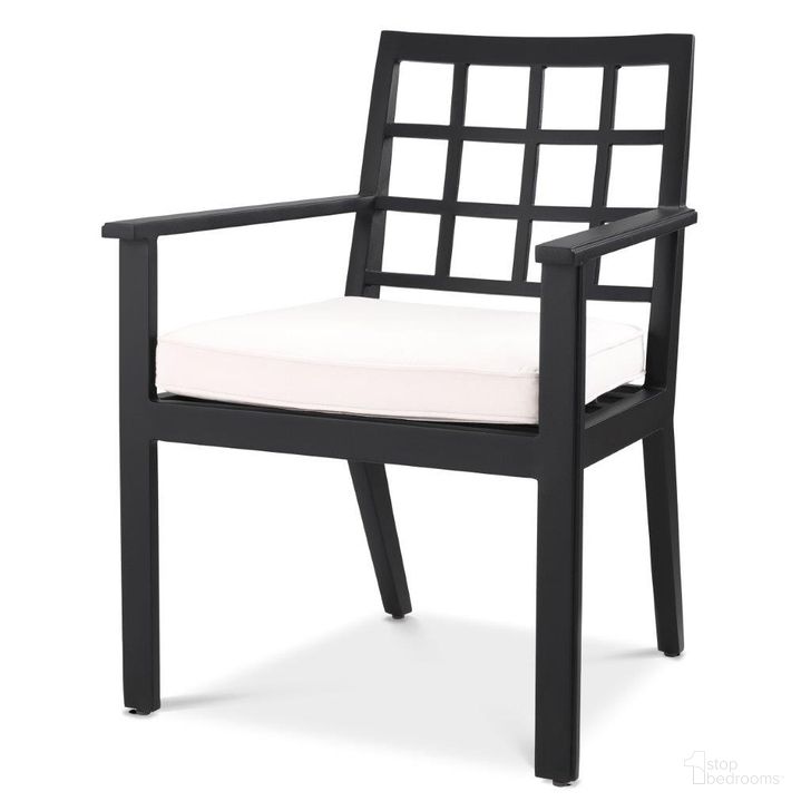The appearance of Dining Chair Cap-Ferrat Outdoor Black designed by Eichholtz in the modern / contemporary interior design. This black piece of furniture  was selected by 1StopBedrooms from Cap Collection to add a touch of cosiness and style into your home. Sku: 115024. Product Type: Outdoor Dining Chair. Material: Canvas. Image1