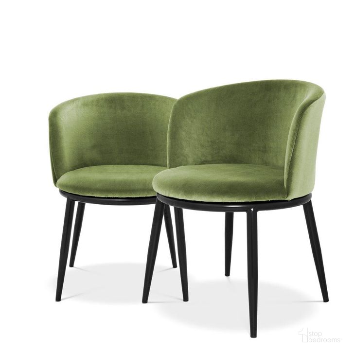 The appearance of Dining Chair Filmore Cameron Light Green Set Of 2 designed by Eichholtz in the modern / contemporary interior design. This light green piece of furniture  was selected by 1StopBedrooms from Filmore Collection to add a touch of cosiness and style into your home. Sku: A111996. Product Type: Dining Chair. Image1