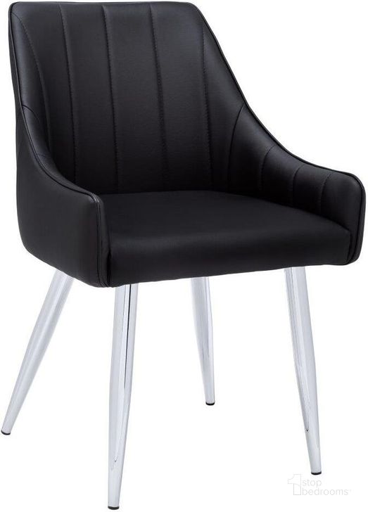 The appearance of Dining Chair Set Of 2 In Black Leather Look I 1185 designed by Monarch Specialties in the modern / contemporary interior design. This black piece of furniture  was selected by 1StopBedrooms from  to add a touch of cosiness and style into your home. Sku: I 1185. Material: Metal. Product Type: Dining Chair. Image1