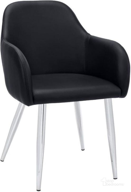 The appearance of Dining Chair Set Of 2 In Black Leather Look I 1191 designed by Monarch Specialties in the modern / contemporary interior design. This black and chrome piece of furniture  was selected by 1StopBedrooms from  to add a touch of cosiness and style into your home. Sku: I 1191. Material: Metal. Product Type: Dining Chair. Image1
