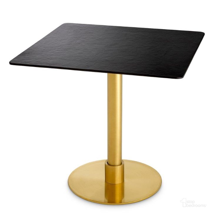 The appearance of Dining Table Terzo Square Brushed Brass Finish designed by Eichholtz in the modern / contemporary interior design. This brass piece of furniture  was selected by 1StopBedrooms from Terzo Collection to add a touch of cosiness and style into your home. Sku: 115624;115625;115626. Table Base Style: Pedestal. Table Top Shape: Square. Product Type: Dining Table. Size: 32". Image1