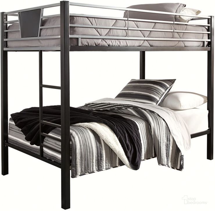 The appearance of Dinsmore Black and Gray Twin Over Twin Bunk Bed with Ladder designed by Signature Design by Ashley in the modern / contemporary interior design. This black and gray piece of furniture  was selected by 1StopBedrooms from Dinsmore Collection to add a touch of cosiness and style into your home. Sku: B106-59. Bed Type: Bunk Bed. Material: Metal. Product Type: Bunk Bed. Bed Size: Twin Over Twin. Image1