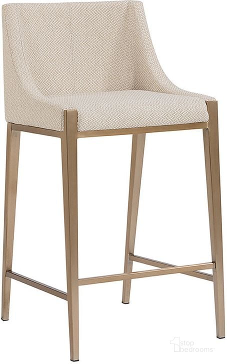 The appearance of Dionne Counter Stool In Monument Oatmeal designed by Sunpan in the modern / contemporary interior design. This oatmeal piece of furniture  was selected by 1StopBedrooms from Dionne Collection to add a touch of cosiness and style into your home. Sku: 108511. Material: Fabric. Product Type: Barstool. Image1