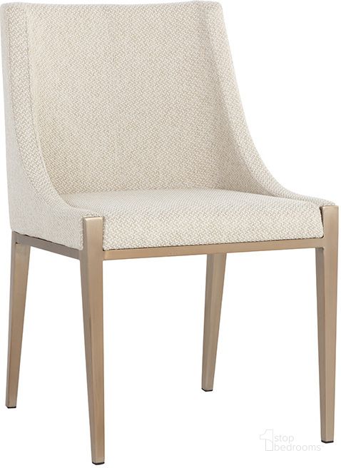 The appearance of Dionne Dining Chair In Monument Oatmeal designed by Sunpan in the modern / contemporary interior design. This oatmeal piece of furniture  was selected by 1StopBedrooms from Dionne Collection to add a touch of cosiness and style into your home. Sku: 108509. Material: Fabric. Product Type: Dining Chair. Image1