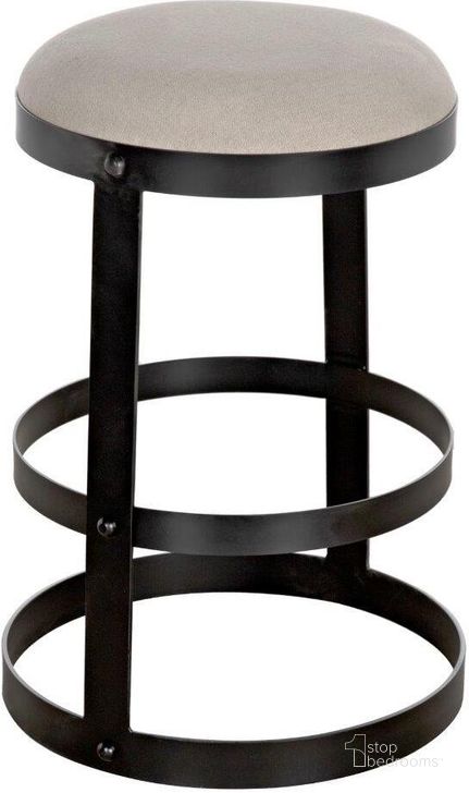 The appearance of Dior Counter Stool In Black Steel designed by Noir in the transitional interior design. This matte black piece of furniture  was selected by 1StopBedrooms from Dior Collection to add a touch of cosiness and style into your home. Sku: GSTOOL118MTB-S. Material: Steel. Product Type: Barstool. Image1