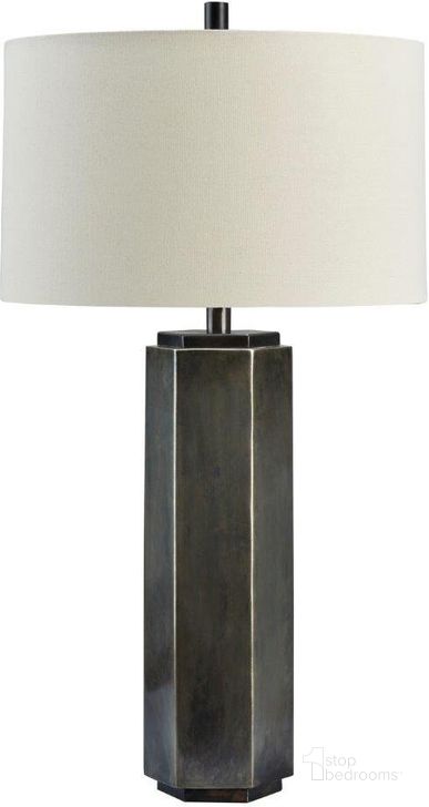 The appearance of Dirkton Antique Pewter Accent Lamp designed by Signature Design by Ashley in the modern / contemporary interior design. This antique pewter piece of furniture  was selected by 1StopBedrooms from Dirkton Collection to add a touch of cosiness and style into your home. Sku: L208324. Material: Metal. Product Type: Table Lamp. Image1