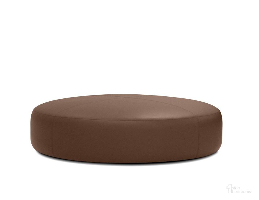 The appearance of Disc 48 Inch Round Nutmeg Leatherette Ottoman designed by Mobital in the modern / contemporary interior design. This nutmeg piece of furniture  was selected by 1StopBedrooms from Disc Collection to add a touch of cosiness and style into your home. Sku: OST-DISC-NUTM-ROU48. Material: Wood. Product Type: Ottoman. Image1