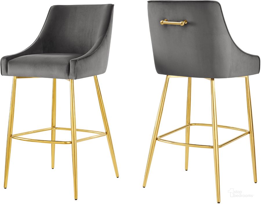 The appearance of Discern Bar Stools - Set of 2 In Gray designed by Modway in the modern / contemporary interior design. This gray piece of furniture  was selected by 1StopBedrooms from Discern Collection to add a touch of cosiness and style into your home. Sku: EEI-6037-GRY. Product Type: Barstool. Material: Stainless Steel. Image1