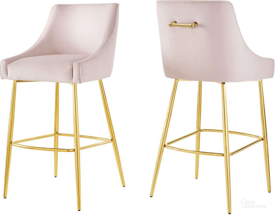 The appearance of Discern Bar Stools - Set of 2 In Pink designed by Modway in the modern / contemporary interior design. This pink piece of furniture  was selected by 1StopBedrooms from Discern Collection to add a touch of cosiness and style into your home. Sku: EEI-6037-PNK. Product Type: Barstool. Material: Stainless Steel. Image1