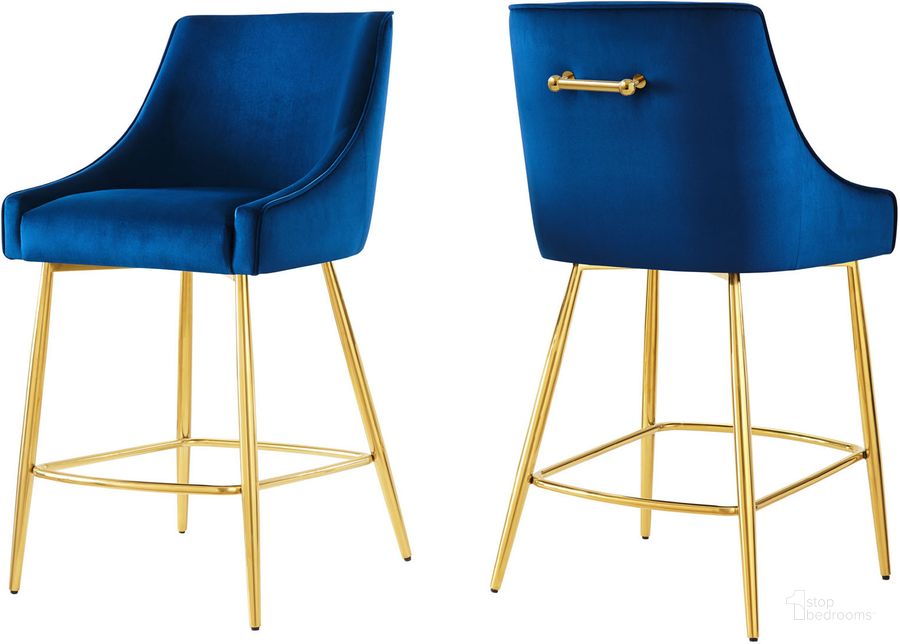 The appearance of Discern Counter Stools - Set of 2 In Navy designed by Modway in the modern / contemporary interior design. This navy piece of furniture  was selected by 1StopBedrooms from Discern Collection to add a touch of cosiness and style into your home. Sku: EEI-6038-NAV. Product Type: Barstool. Material: Plywood. Image1