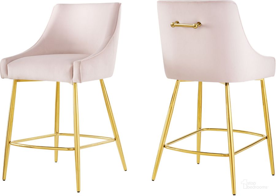 The appearance of Discern Counter Stools - Set of 2 In Pink designed by Modway in the modern / contemporary interior design. This pink piece of furniture  was selected by 1StopBedrooms from Discern Collection to add a touch of cosiness and style into your home. Sku: EEI-6038-PNK. Product Type: Barstool. Material: Plywood. Image1