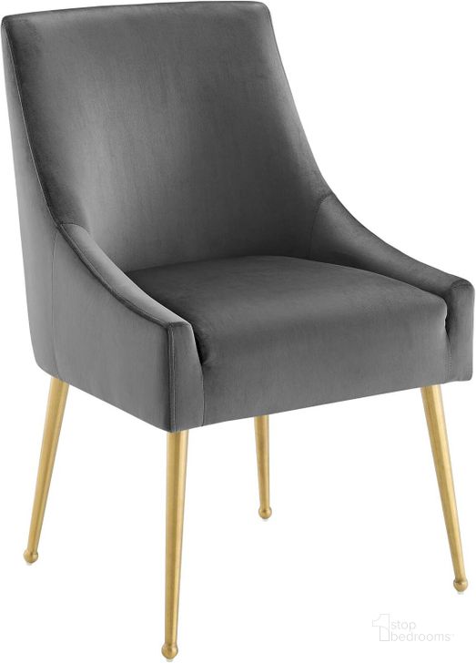The appearance of Discern Gray Upholstered Performance Velvet Dining Chair designed by Modway in the modern / contemporary interior design. This gray piece of furniture  was selected by 1StopBedrooms from Discern Collection to add a touch of cosiness and style into your home. Sku: EEI-3508-GRY. Material: Wood. Product Type: Dining Chair. Image1