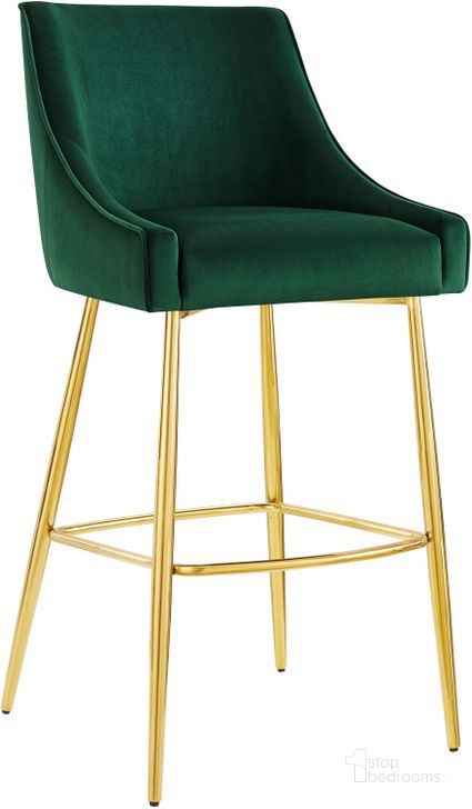The appearance of Discern Performance Velvet Bar Stool In Green designed by Modway in the modern / contemporary interior design. This green piece of furniture  was selected by 1StopBedrooms from Discern Collection to add a touch of cosiness and style into your home. Sku: EEI-5473-GRN. Product Type: Barstool. Material: Stainless Steel. Image1
