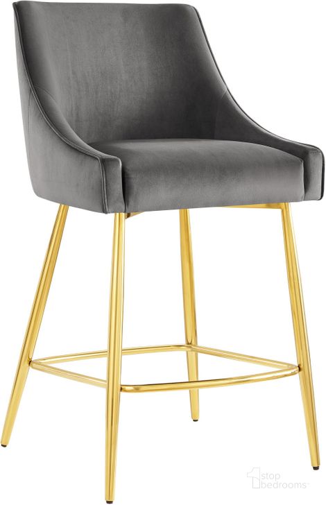 The appearance of Discern Performance Velvet Counter Stool In Gray designed by Modway in the modern / contemporary interior design. This gray piece of furniture  was selected by 1StopBedrooms from Discern Collection to add a touch of cosiness and style into your home. Sku: EEI-5474-GRY. Material: Wood. Product Type: Barstool. Image1