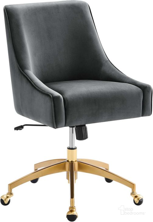The appearance of Discern Performance Velvet Office Chair In Gray EEI-5079-GRY designed by Modway in the modern / contemporary interior design. This gray piece of furniture  was selected by 1StopBedrooms from Discern Collection to add a touch of cosiness and style into your home. Sku: EEI-5079-GRY. Product Type: Office Chair. Material: Plywood. Image1