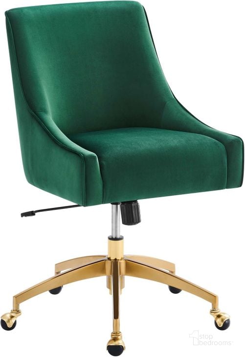 The appearance of Discern Performance Velvet Office Chair In Green EEI-5079-GRN designed by Modway in the modern / contemporary interior design. This green piece of furniture  was selected by 1StopBedrooms from Discern Collection to add a touch of cosiness and style into your home. Sku: EEI-5079-GRN. Product Type: Office Chair. Material: Plywood. Image1