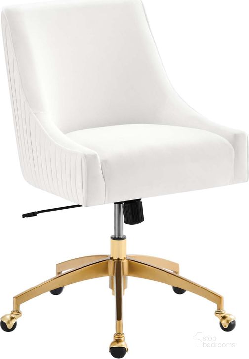 The appearance of Discern Performance Velvet Office Chair In White EEI-5080-WHI designed by Modway in the modern / contemporary interior design. This white piece of furniture  was selected by 1StopBedrooms from Discern Collection to add a touch of cosiness and style into your home. Sku: EEI-5080-WHI. Product Type: Office Chair. Material: Foam. Image1