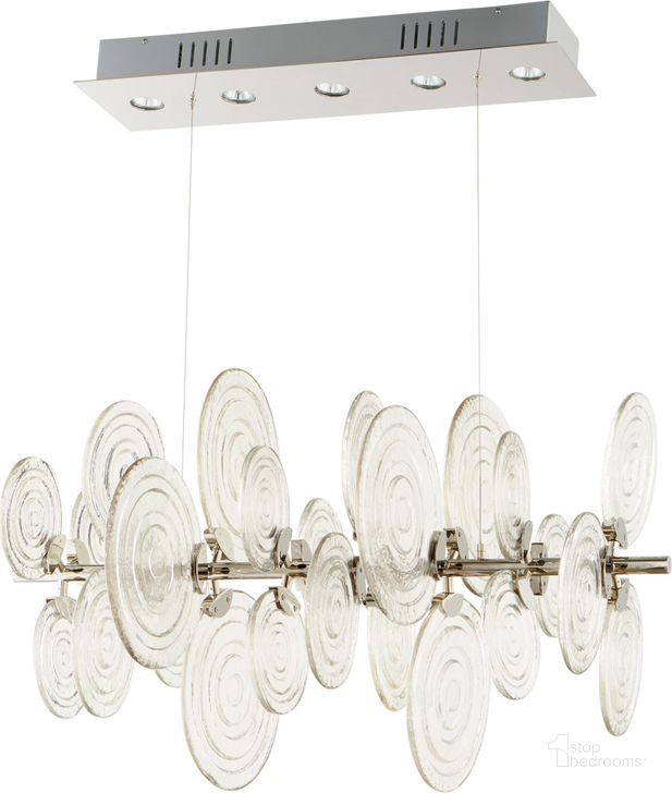 The appearance of Discus Polished Nickel Large 5 Light Pendant designed by Cyan Design in the modern / contemporary interior design. This silver piece of furniture  was selected by 1StopBedrooms from Discus Collection to add a touch of cosiness and style into your home. Sku: 09684. Product Type: Pendant Lighting. Material: Iron.