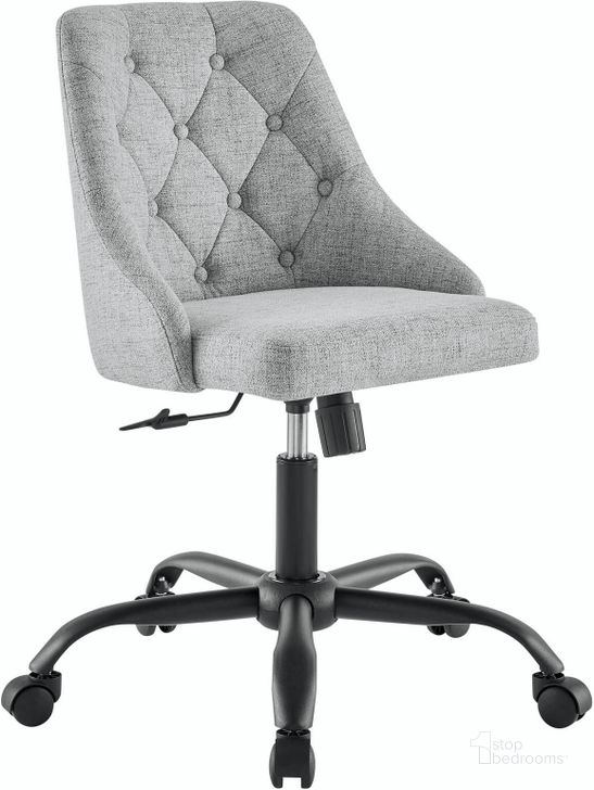 The appearance of Distinct Tufted Swivel Upholstered Office Chair EEI-4369-BLK-LGR designed by Modway in the modern / contemporary interior design. This black light gray piece of furniture  was selected by 1StopBedrooms from Distinct Collection to add a touch of cosiness and style into your home. Sku: EEI-4369-BLK-LGR. Material: Polyester. Product Type: Office Chair. Image1