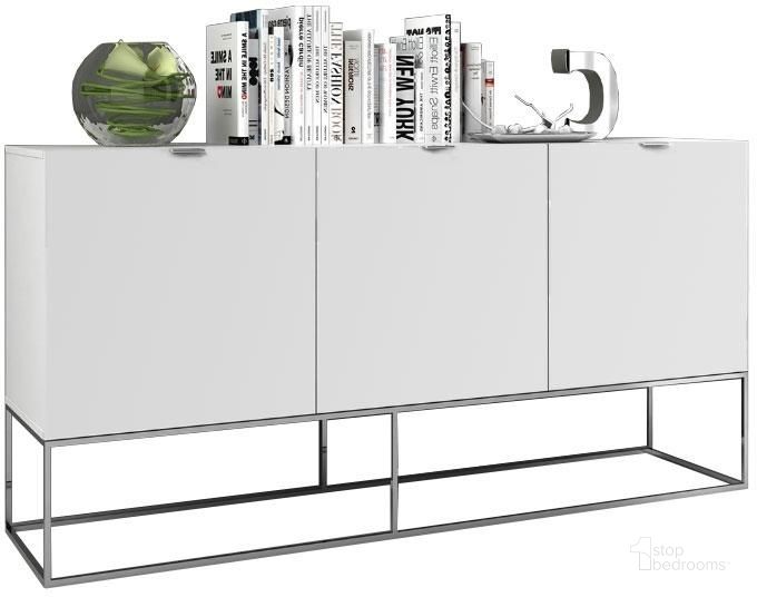 The appearance of Dittleby White Servers, Sideboard & Buffet designed by Luxe Linea in the modern / contemporary interior design. This white piece of furniture  was selected by 1StopBedrooms from Dittleby Collection to add a touch of cosiness and style into your home. Sku: CB-1411-WH. Product Type: Buffets, Sideboards and Server. Material: Stainless Steel. Image1