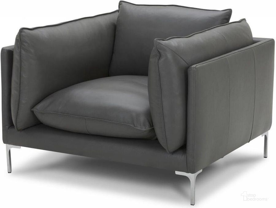 The appearance of Divani Casa Harvest Modern Grey Full Leather Chair designed by VIG Furniture in the modern / contemporary interior design. This grey piece of furniture  was selected by 1StopBedrooms from Divani Casa Harvest Collection to add a touch of cosiness and style into your home. Sku: VGKKKF2627-L2925-CHR. Material: Leather. Product Type: Accent Chair. Image1