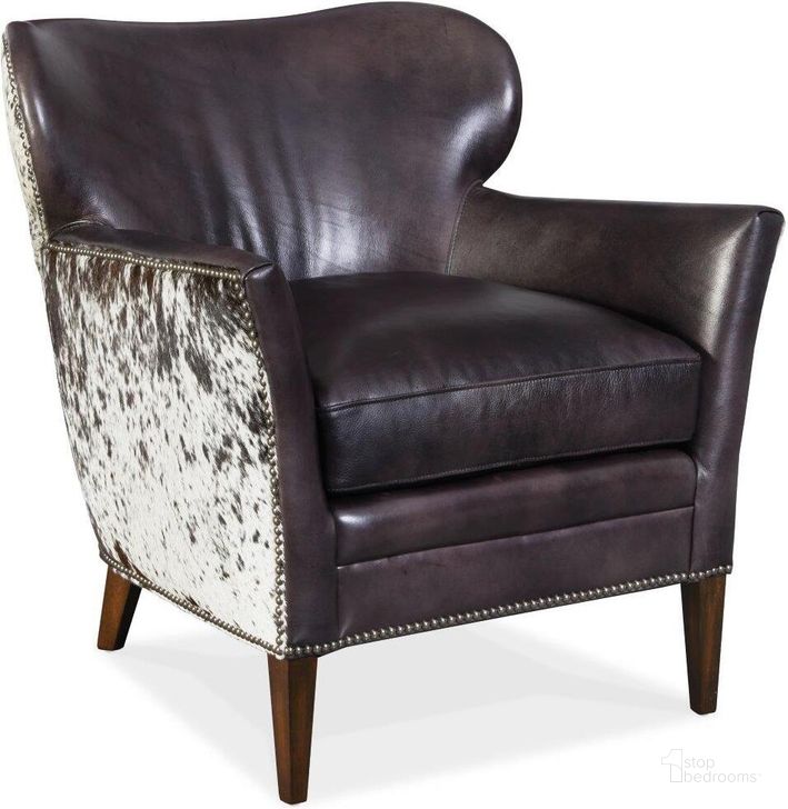 The appearance of Kato Black and White Leather Club Chair with Salt Pepper Brindle designed by Hooker in the traditional interior design. This black piece of furniture  was selected by 1StopBedrooms from Kato Collection to add a touch of cosiness and style into your home. Sku: CC469-097. Material: Leather. Product Type: Living Room Chair.