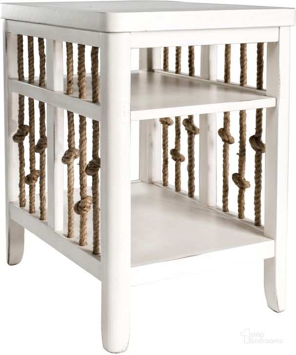 The appearance of Dockside II White Chair Side Table designed by Liberty in the transitional interior design. This white piece of furniture  was selected by 1StopBedrooms from Dockside Collection to add a touch of cosiness and style into your home. Sku: 469-OT1021. Material: Wood. Product Type: Chairside Table. Image1