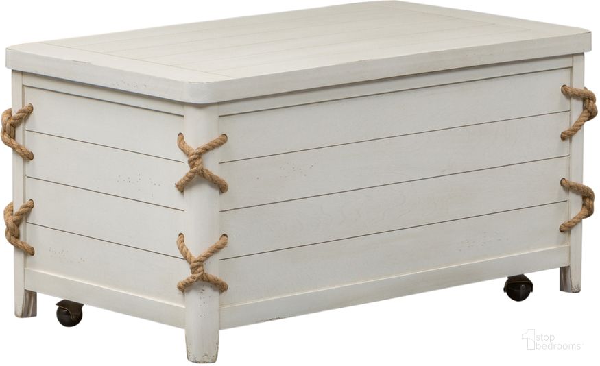 The appearance of Dockside II White Storage Trunk designed by Liberty in the transitional interior design. This white piece of furniture  was selected by 1StopBedrooms from Dockside Collection to add a touch of cosiness and style into your home. Sku: 469-OT1012. Material: Wood. Product Type: Storage Trunk. Image1