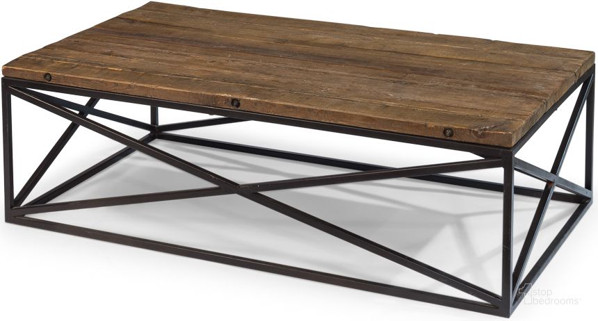 The appearance of Dockworker Board Brown Cocktail Table designed by Sarreid in the industrial interior design. This brown piece of furniture  was selected by 1StopBedrooms from Dockworker Board Collection to add a touch of cosiness and style into your home. Sku: 30905. Product Type: Cocktail Table. Image1