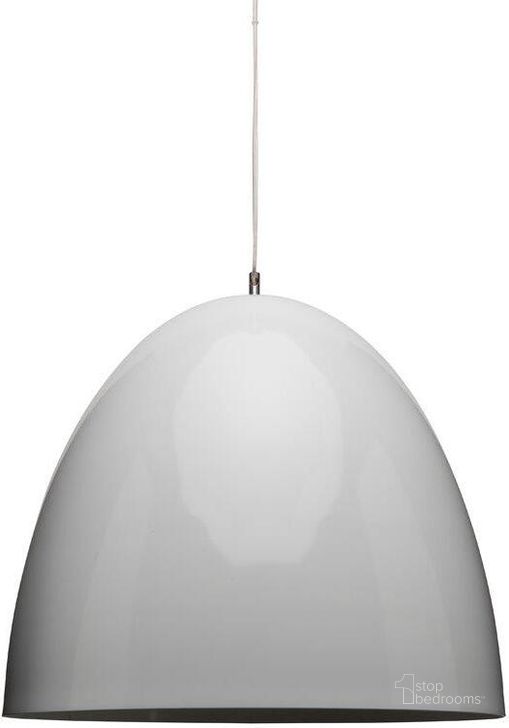 The appearance of Dome 15 White Metal Pendant designed by Nuevo in the modern / contemporary interior design. This white piece of furniture  was selected by 1StopBedrooms from Dome Collection to add a touch of cosiness and style into your home. Sku: HGML263. Material: Metal. Product Type: Pendant Lighting.
