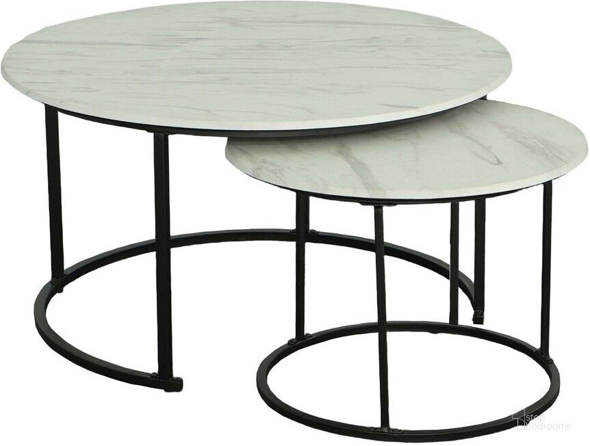 The appearance of Domini 2 Piece Nesting Round Cocktail Tables In Alabaster designed by Progressive Furniture in the transitional interior design. This alabaster piece of furniture  was selected by 1StopBedrooms from Domini Collection to add a touch of cosiness and style into your home. Sku: T253-02. Material: Metal. Product Type: Cocktail Table. Image1
