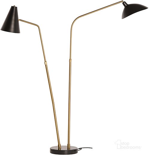 The appearance of Dominique Black Metal Floor Lighting designed by Nuevo in the modern / contemporary interior design. This black piece of furniture  was selected by 1StopBedrooms from Dominique Collection to add a touch of cosiness and style into your home. Sku: HGSK193. Material: Metal. Product Type: Floor Lamp. Image1