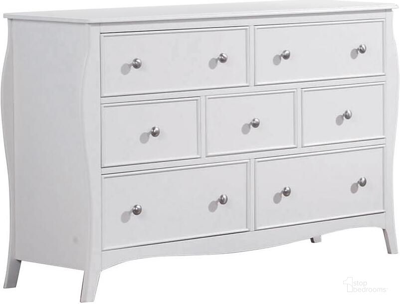 The appearance of Dominique Dresser designed by Coaster in the traditional interior design. This white piece of furniture  was selected by 1StopBedrooms from Dominique Collection to add a touch of cosiness and style into your home. Sku: 400563. Material: Wood. Product Type: Dresser. Image1