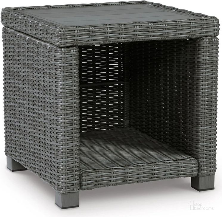 The appearance of Donalima Gray Outdoor Table 0qd24410981 designed by Isaac Tahari in the transitional interior design. This gray piece of furniture  was selected by 1StopBedrooms from Donalima Collection to add a touch of cosiness and style into your home. Sku: P518-702. Product Type: Outdoor Table. Image1