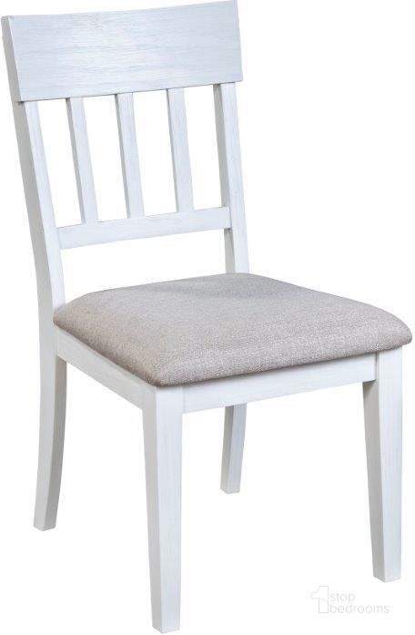 The appearance of Donham Set Of 2 Side Chairs In White designed by Alpine in the country / farmhouse interior design. This white piece of furniture  was selected by 1StopBedrooms from Donham Collection to add a touch of cosiness and style into your home. Sku: 3737WHT-02. Material: Wood. Product Type: Side Chair. Image1