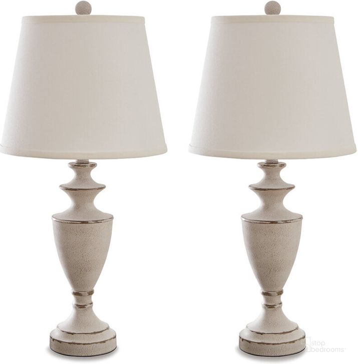 The appearance of Dorcher Antique Gray Metal Table Lamp Set Of 2 designed by Signature Design by Ashley in the traditional interior design. This antique gray piece of furniture  was selected by 1StopBedrooms from Dorcher Collection to add a touch of cosiness and style into your home. Sku: L204424. Material: Metal. Product Type: Table Lamp. Image1