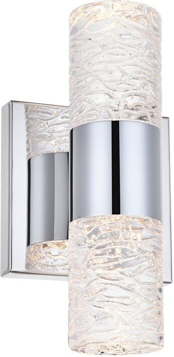 The appearance of Dorendia Chrome Wall Sconce 0qd24305090 designed by Off 5th Home in the transitional interior design. This chrome piece of furniture  was selected by 1StopBedrooms from Dorendia Collection to add a touch of cosiness and style into your home. Sku: 5200W5C. Material: Metal. Product Type: Wall Sconce. Image1