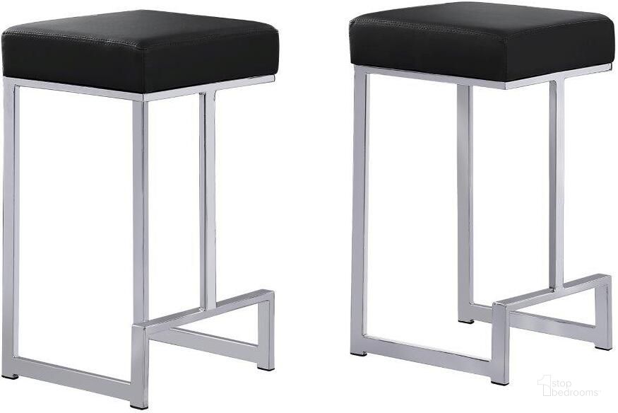 The appearance of Dorrington Faux Leather Backless Counter Height Stool Set of 2 In Black And Silver designed by Best Master Furniture in the modern / contemporary interior design. This black/silver piece of furniture  was selected by 1StopBedrooms from Dorrington Collection to add a touch of cosiness and style into your home. Sku: JL013BLK. Material: Faux Leather. Product Type: Barstool. Image1