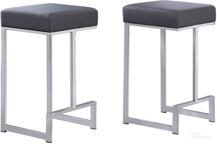 The appearance of Dorrington Faux Leather Backless Counter Height Stool Set of 2 In Gray And Silver designed by Best Master Furniture in the modern / contemporary interior design. This gray/silver piece of furniture  was selected by 1StopBedrooms from Dorrington Collection to add a touch of cosiness and style into your home. Sku: JL013G. Material: Faux Leather. Product Type: Barstool. Image1